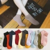 Primavera verano nuevo candy color doble aguja mujer barco calcetines algodón transpirable sudor calcetines mujer stock al por mayor details Picture